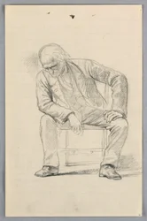Tegning, studie til "Videnskabelig gruppe", 1858