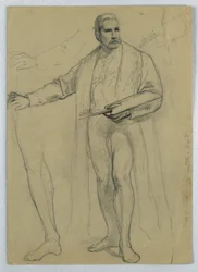 Tegning, studie til "Titian Showing", 1866