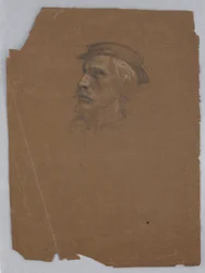 Tegning, studie til "Titian Showing", 1872