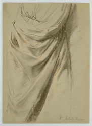 Tegning, studie til "Tributpenge", 1852