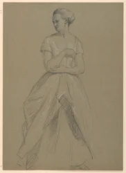 Undersøgelse af fru Bingham for "The Republican Court" (Lady Washingtons receptionsdag)