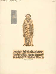 Messingplademonument for John Stockton, West Wickham Church