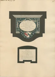 Mindesmærke for Thomas Clarke og hustru Sarah og Thomas Worlidge fra Fulham Church
