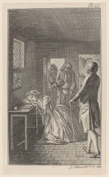 Belford finder Clarisse under sit besøg i fængslet i fangehullet hos håndlangeren Rowland