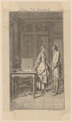 Bunkel i frøken Henriette Noels bibliotek, blad 1 fra «Johann Bunkels liv, bemærkninger og meninger»