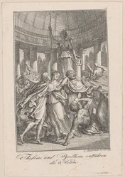 Theseus og Peirithoos bortfører Helene, blad 5 til Beckers "Theseus"