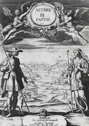Astree og celadon, illustration fra "Astree" af Honore d