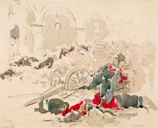 Barrikade på Rue de Rivoli under Pariserkommunen