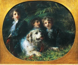 Troubetzkoy-drengene med en hund, af Daniele Ranzoni