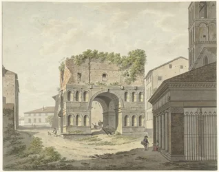 Buen af ​​Janus quadrifons og en del af S. Giorgio i Velabro i Rom
