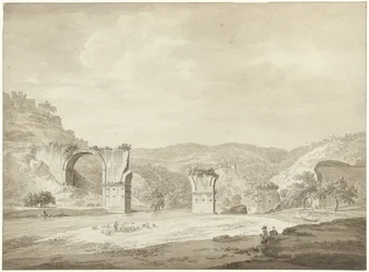 Ruin af Augustus bro i Narni, Italien