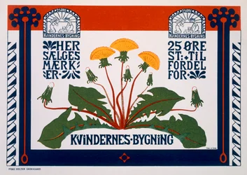 Plakat, der reklamerer for Kvindebygningen, slutningen af det 19.-begyndelsen af det 20. århundrede