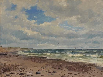 En strand med klitter på den jyske vestkyst