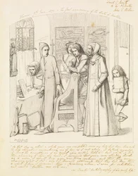 Dante tegner en engel på første årsdagen for Beatrices død, 1848-9