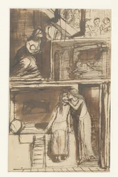 Fair Annie - Illustration to a Ballad, ca. 1854 (blæk på papir)