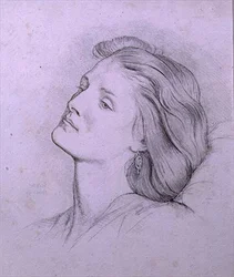 Hoved af Fanny Cornforth (blyant og kridt)