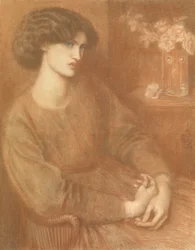 Jane Morris, 1868 (farvet kridt)