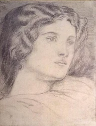 Portræthoved af Fanny Cornforth, ca. 1862-5 (blyant)