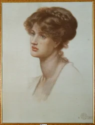 Portræt af fru William J. Stillman, bustelængde, 1869
