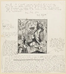 St Cecilia The Moxon Tennyson, ca. 1857 (trægravering & blyant på papir)