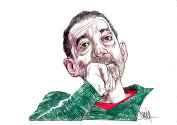 Emanuele Trevi, 2021 (digital farveblyantstegning)