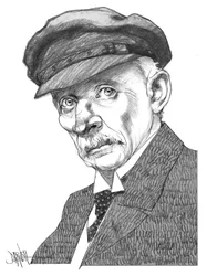 Gustav Meyrink, 2024 (digital farveblyantstegning)