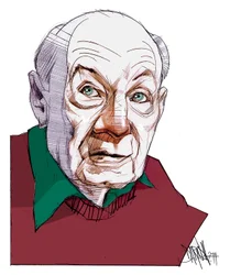Gustave Thibon, 2014 (digital farveblyantstegning)