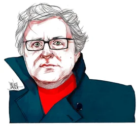 Michel Onfray (digital farveblyantstegning)