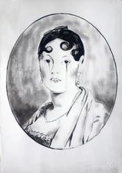 Ingre Girl 3, 2003 (blæk på papir)