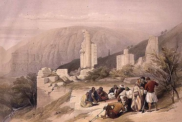 Rester af en triumfbue i Petra, 8. marts 1839, plade 100 fra bind III af 