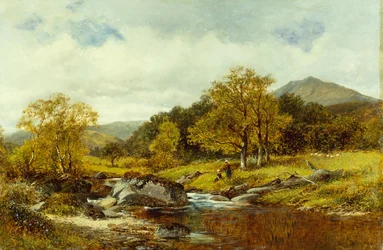 På flodbredden (olie på lærred)