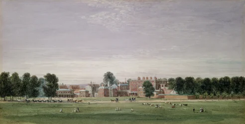 Buckingham House fra Green Park, 1825