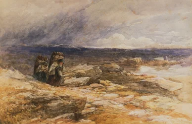The Peat Gatherers nær Bettws-Y-Coed, North Wales (akvarel)