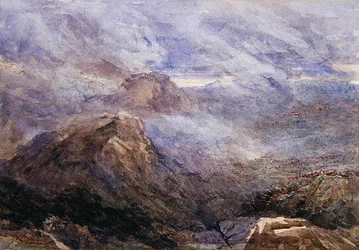 Welsh Sketch - Burning Bracken (akvarel på papir)