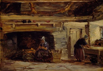 Sommerhusinteriør, Trossavon nær Bettws-y-Coed, 1844-1847.