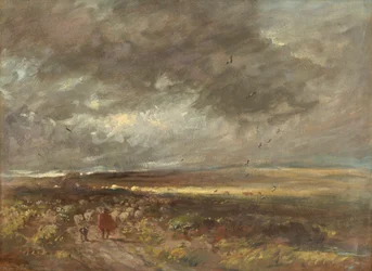 Hedelandskab: hyrde og får, ca. 1810.