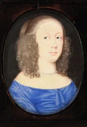 En dame kaldet Elizabeth Vere, grevinde af Clare, 1653 (wc på vellum)
