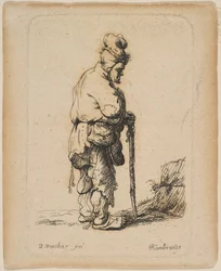 Tigger, der læner sig op ad en pind.n.d.
