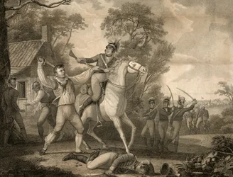 Peter Franciscos galante action med Nine of Tarletons Cavalry i syne af en Troop of Four Hundred Men, pub. 1814