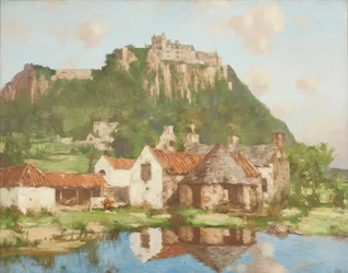 Nedenfor voldene i Stirling Castle (olie på lærred)