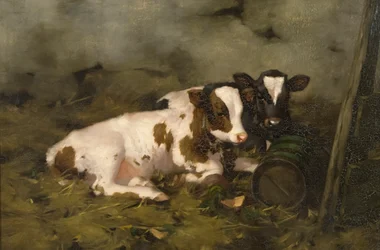 Kalve, ca. 1900 (olie på lærred)