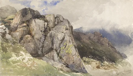 Mountain Rocks (wc over grafit på papir)