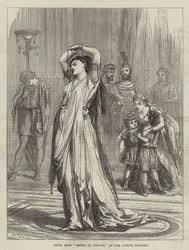 Scene fra Medea i Korinth, på Lyceum Theatre