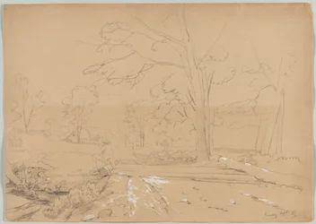 Landskab med mandfiskeri, Conway, New Hampshire, 1851.