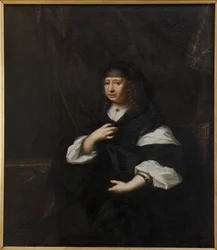 Marie Elisabeth de Saxe, hertugindekonsort af Holstein Gottorp - Portræt af prinsesse Marie Elisabeth af Sachsen (1610-1684), hertuginde af Holstein-Gottorp, af Ehrenstrahl, David Kloecker (1629-1698). Olie på lærred. Mål: 137x120 cm. Nationalmuseum Lager