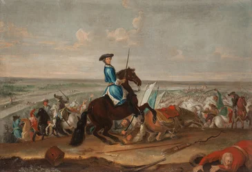 Kong Charles XII i slaget ved Narva den 19. november 1700