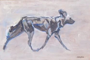 African Painted Dog (vild hund), 2024 (olie på lærred)