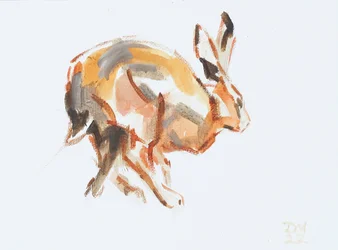 Hare (løbende), 2022 (olie på lærred)