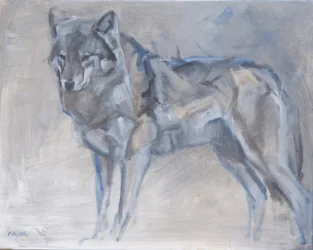 Wolf 1, 2023 (olie på lærred)