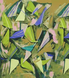 Ground Sample in Green, 2017, Collage på papir